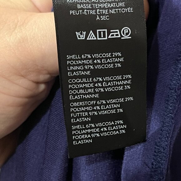 Anthropologie by Maeve Long-Sleeve Scoop-Neck Mini Shift Dress Blue Stretch Med - Picture 10 of 10